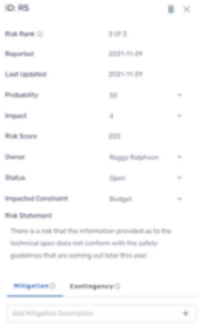 Traxidy Project Manager App Project Risk Management Details